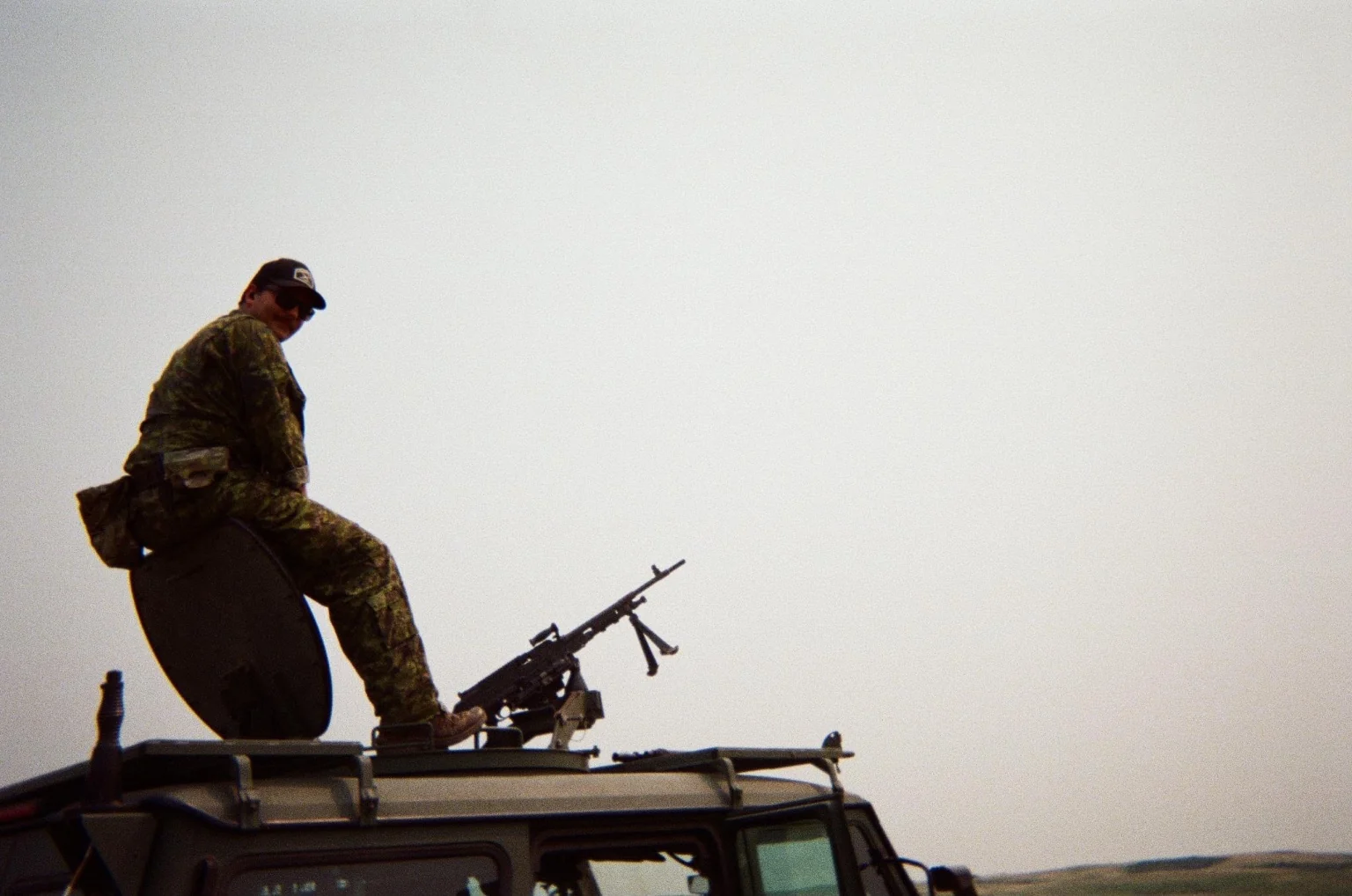 Military training on an armoured vehicle